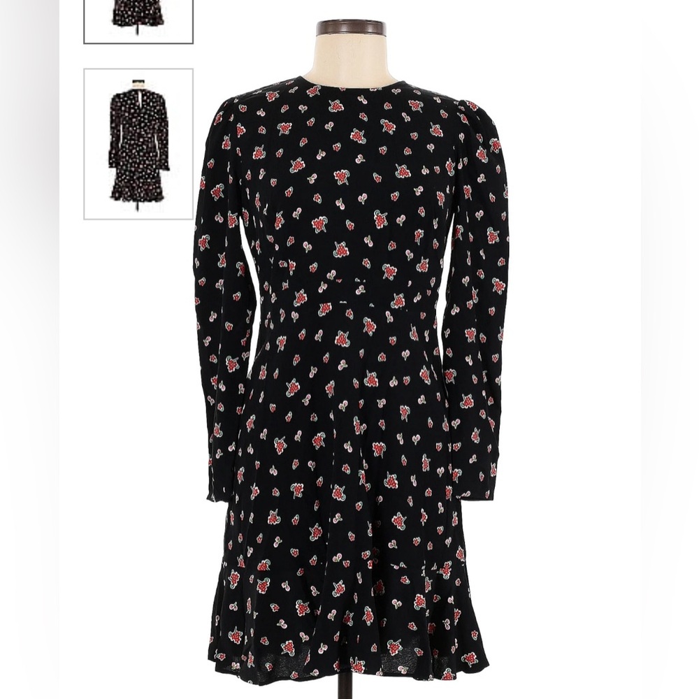 Boden Dress size 10R US Black with Flowers